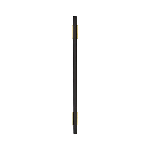 Urbanite Two Tone Brushed Gold And Matte Black Cabinet Pull For 192 Mm Center To Center Drawers And Doors, side view