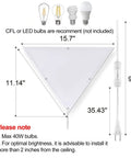 Dimensions of Triangle Corner Light With Switch, Plug In Ceiling Lamp For Living Room And Bedroom, Space Saving White Acrylic Light