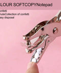 Single Hole Punch 1/4 Inch And 1/8 Inch, Workhorse Metal Paper Punch with confetti chute on pink background