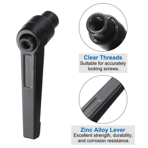 4Pcs Black M8 Female Thread Clamping Levers Quick Release Adjustable Handles For Lathe Tools Heavy Duty Hex Socket 4mm knob close-up