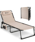 Oversized Chaise Lounge Chair With Five Adjustable Positions Ultra Comfy Heavy Duty Folding Outdoor Lounger for patio