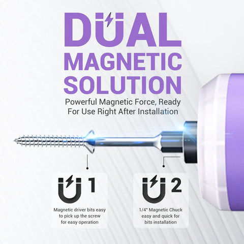 4V Cordless Screwdriver Set With 2000mAh Battery, USB C Charging, 1/4 Inch Magnetic Hex Chuck for enhanced screw installation