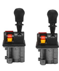 Two cab mounted proportional control valves with PTO switch for heavy duty dump tipper hydraulic system remote controlled.