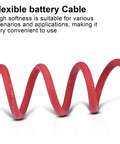 Red 4 Gauge Battery Cable Kit 30 Feet Total Red And Black Pure Copper OFC Wire in coiled shape for flexibility.