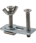 Four Piece T Track Hold Down Clamps Set M6 For 3018 CNC Router showing zinc aluminum alloy bolts and plate