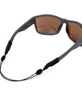 Adjustable No Tail Eyewear Retainer Cable Strap for Sunglasses and Glasses, 14 Inch or 16 Inch, Tactical Black shown on sunglasses