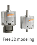 Heavy Duty Double Vane Rotary Actuator 90 And 180 Degree Swing Cylinder shows dual aluminum modules for pneumatic rotation.
