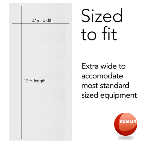 Diagram showing the Premium Clear Floor Protector Mat 27 Inch By 12 Foot Waterproof Roll dimensions 27 in x 12 ft, with size details.