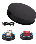 Premium 360 Degree Rotating Turntable Display Stand For Jewelry, Watches, And Digital Products Featuring Smooth Quiet Spin and USB cable.