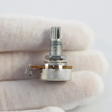 B500K Mini Metric Split Potentiometers For Electric Guitar And Bass Pro Grade Nine Point Five Millimeter Shaft Linear Taper 500K