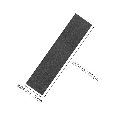 Two Pack Black Skateboard Grip Tape Sheets 33 Inch By 9 Inch Anti Skid Sandpaper For Skateboards And Kick Scooters shown with dimensions