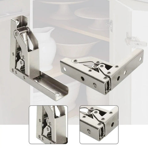 Two Pack 90 Degree Folding Shelf Hinges for Kitchen Cabinet Doors Compact Design Easy Install Space Saving Cabinet Hardware Durable Aluminum Hinges for Quick DIY Upgrades