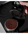 Slick Adjustable Coffee Distribution Tool And Rotatable Espresso Tamper Set For Badass Baristas 51 54 58 Millimeter Compatible in use with coffee grounds.