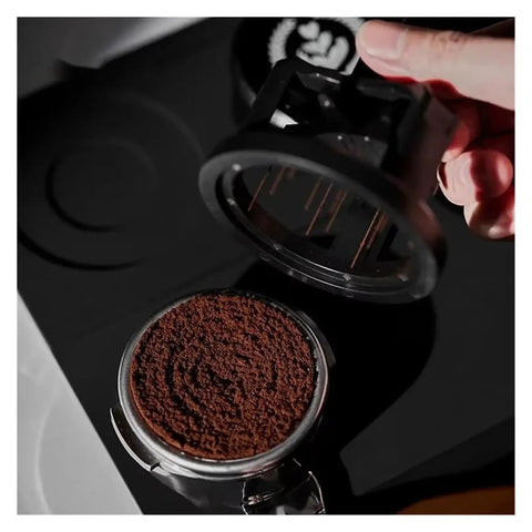 Slick Adjustable Coffee Distribution Tool And Rotatable Espresso Tamper Set For Badass Baristas 51 54 58 Millimeter Compatible in use with coffee grounds.