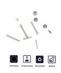 Pro Grade Pan Head Phillips Machine Screws And Hex Nuts Assortment Kit 360 Piece 304 Stainless Steel Rack scattered on white background.