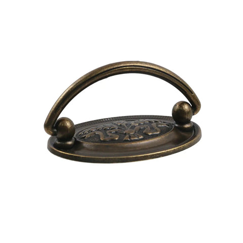 Top Shelf Heavy Duty Oval Ring Drawer Pulls Antique Zinc Alloy Cabinet Handles Vintage Dresser Knobs in bronze finish.