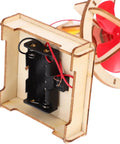 Hands On DIY Electric Fan Assembly Kit For STEM Classrooms And Science Projects showing battery compartment and fan blades