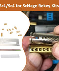 Keyway Rekey Kit For SC1 And SC4 Locks For DIYers And Home Security Upgrades With 50 Bottom Pins Each For Zero Through Nine