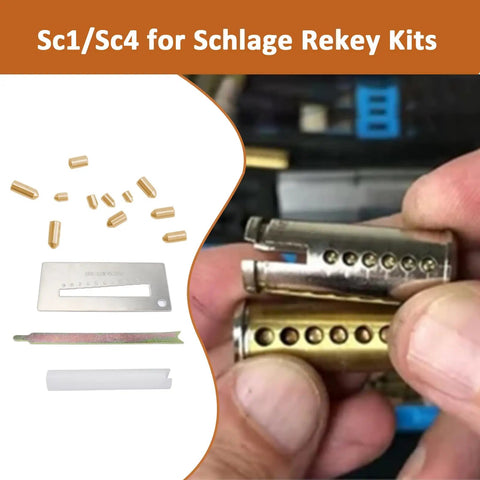 Keyway Rekey Kit For SC1 And SC4 Locks For DIYers And Home Security Upgrades With 50 Bottom Pins Each For Zero Through Nine