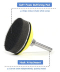 Close-up of Two Pack Two Inch Hook And Loop Sanding Backing Pad with Soft Foam Buffer Pad Pro Grade Set for air die grinder.
