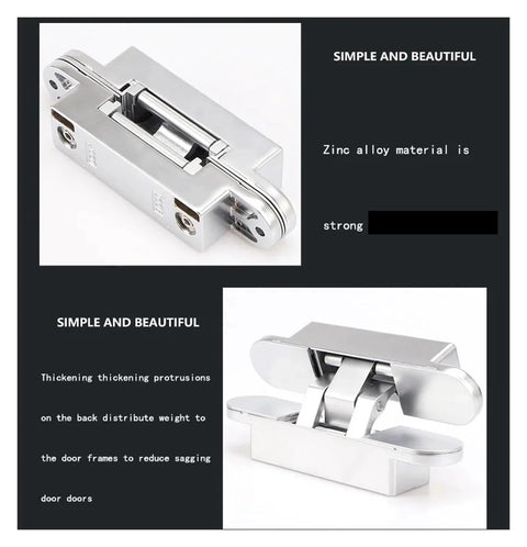 Stainless Steel Heavy Duty Commercial Door Hinges For Invisible 180 Degree Hidden Folding Doors With 3D Adjustable Cross Opening