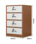 Lockable Mobile File Cabinet With Four Drawers, Rolling Under Desk Storage, Adjustable Shelves, Brown Metal Office Organizer For Home Or Office