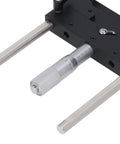 Precision Router Fluting Jig With Micro Adjustment Shim And 0 To 18 Mm Range Tough Aluminum Alloy Build showing adjustment dial and steel rods.