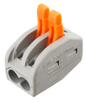 100 Pack Lever Nut Wire Connectors 2 Conductor Quick Connect Terminals 28 12 AWG No Tools Needed close-up view