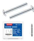 Heavy Duty Truss Head Machine Screws 8 32 X 1 1 4 Inch Zinc Plated Steel Hardware Built Different For Drawer Cabinet Knobs And Pulls 40 Piece Set with packaging.