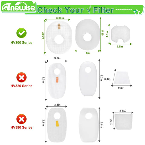 Four Pack Replacement Filters Kit For Shark Rocket Ultra Light Vacuum Cleaners All In One Foam Felt And Post Filters Included For HV301 HV302 HV300 HV305 HV292 HV310 UV450 QS301Q QS302Q CS100 Series; HV300 sizes