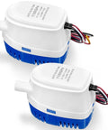 Two Pack 12V Auto Bilge Pumps With Built In Switch No Float Switch Required 1100 GPH Submersible Boat Bilge Water Pump