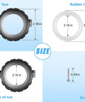 Fuoequl 2-inch hot tub split nut front view with white gasket in black housing
2-inch rubber ring for hot tub split nut, white color
Fuoequl 2-inch hot tub split nut back view showing bore
Hot tub fitting screw for 2-inch split nut, 0.69 inch length