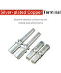 Silver-plated copper terminals, part of Hardcore Industrial Charging Plug For Forklifts And Electric Pallet Trucks 80A 160A 320A 150V.