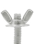 Close-up of zinc-plated washered wing nut from Quarter Inch Twenty Washered Wing Nut Set With Zinc Plating, 50 Pieces Xadnitu