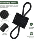 Elastic MOLLE Binding Ribbon Kit for Backpacks and Vests, stretch nylon webbing and durable elastic rope detail.