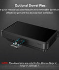 Drop In HawkLock Mini Quick Release Plate With One Quarter Inch Screw with dowel pins for Atomos Ninja monitors