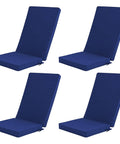 Cozy Outdoor Adirondack Chair Cushions Set Of 4 With Removable Covers Water Repellent Fade Resistant Non Slip Bottom And Securing Straps Universal Fit For Most Adirondack And Rocking Chairs Navy, visible in a grid layout with a side view