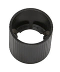 Close-up view of black plastic Headlight Bulb Socket Clip For Ford Vehicles Compatible With OEM Code E9FZ13N019A, ribbed design