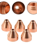 Heavy Duty 5-Pack Plasma Cutter Shield Caps Perfect Fit For Hypertherm 65 And 85 Models, robust copper, designed for superior cut quality.