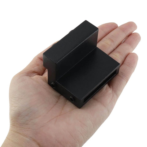 Barn Door Roller Stopper Hardware For Track 41x7mm Flat Rail Limit Stop, rust-resistant carbon steel, black finish, in hand