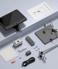 10.1 Inch LCD Digital Microscope For Soldering And Coin Inspection With 1080P Video And 12MP Photos, IPS Display, Wide Field Of View, Macro Magnification, Easy USB HD Output, Dope Tool For Electronics Tinkerers. Black 10.1-inch LCD microscope with stand and accessories