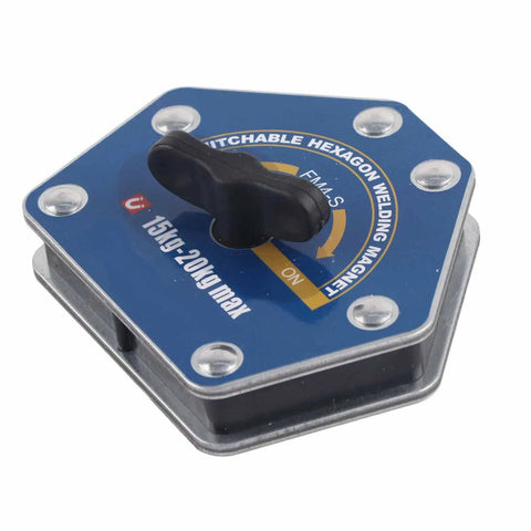 Onebutton Magnetic Welding Locator With Power Degaussing Function, Super Strong Suction Fixture for metal alignment, hexagon shape.