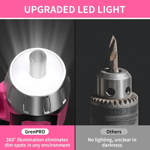 4V Cordless USB Rechargeable Screwdriver Kit With 29 Bits, Pink LED light vs others for home repairs