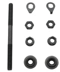 Front Bike Axle 140mm 3 Eighths Inch Black Hub Shaft Replacement Kit With Conical Lock Nut Washer 26 TPI components visible