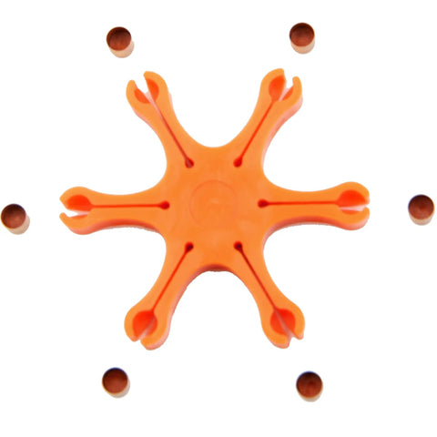 Flexible Black Powder Revolver Capper Set 6 Pack For Number 10 Percussion Caps With Star Shaped Priming Design High Visibility Orange