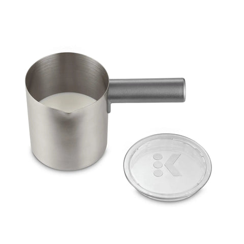 Milk Frother Cup Replacement Part for K-Cafe Coffee Makers 80 Milliliters Hot and Cold Frothing Extra Kitchen Accessory in Nickel