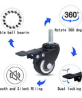 Heavy Duty Swivel Caster Wheels Built Tough For Everyday Hustle Rolls Smooth PU Rim with locking brake and threaded stem detail.