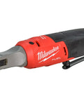 M12 Fuel 12 Volt Brushless Cordless 3/8 Ratchet Serves Up Knuckle Saving Grunt For Grease Monkey Daily Drivers Crushing Rusty Bolts At Four Fifty Rpm With Thirty Five Foot Pounds Tool Only side angle of tool