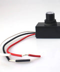 Outdoor Dusk To Dawn Sensor Switch for Lamps and Post Lights with weatherproof plastic casing and copper conductor, side view