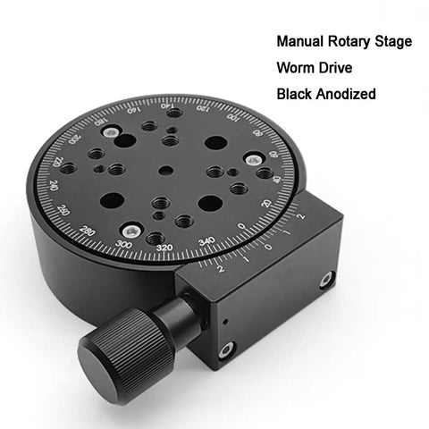 R Axis Manual Rotation Stage With 100mm Fine Tuning Optical Sliding Stage 360 Degree Rotation And 15 Kg Load Capacity Aluminum Alloy